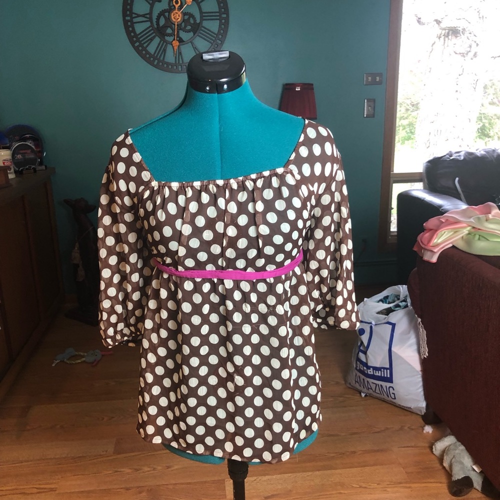 Polka Dot Mesh Shirt